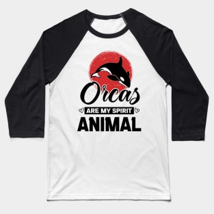 Orcas Are My Spirit Animal Japan Flag Funny Orca Whale quote Baseball T-Shirt